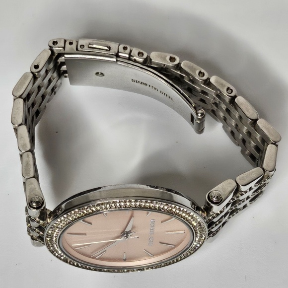 Women Michael Kors MK3218 Darci Silver Tone Stainless Steel Watch 39mm Rose Dial - Picture 12 of 16